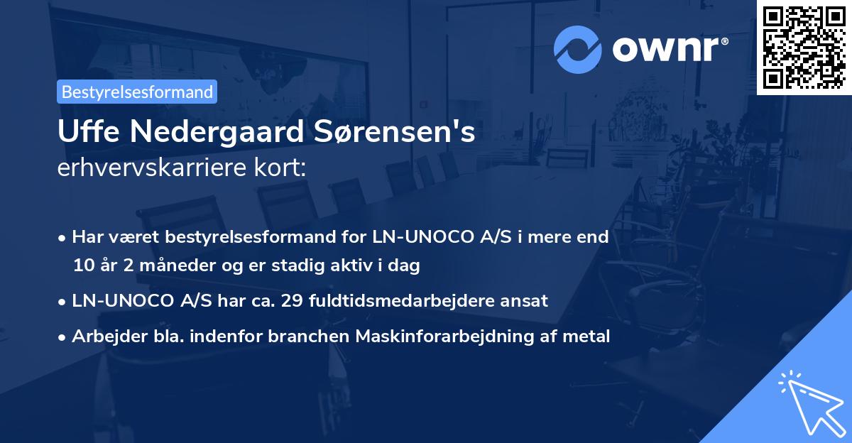 Uffe Nedergaard Sørensen's erhvervskarriere kort