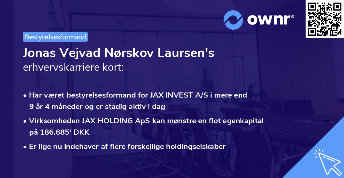 Jonas Vejvad Nørskov Laursen's erhvervskarriere kort