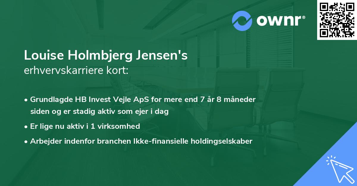 Louise Holmbjerg Jensen's erhvervskarriere kort