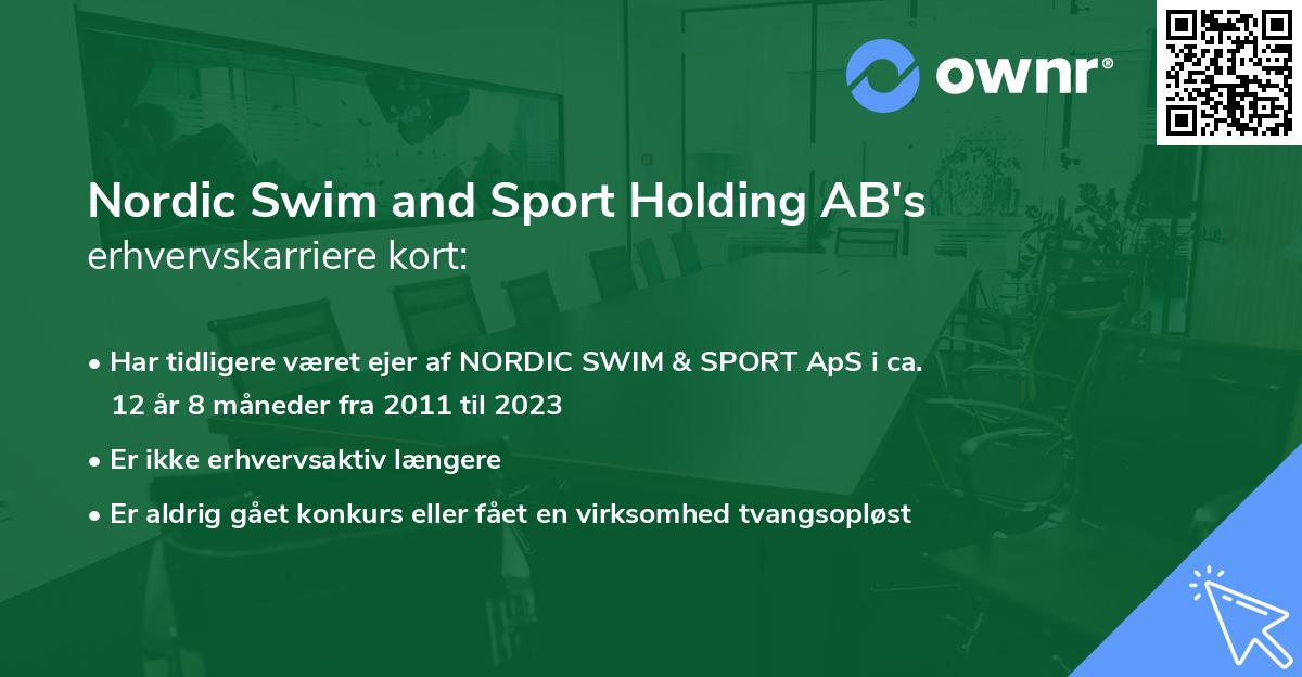 Nordic Swim and Sport Holding AB's erhvervskarriere kort