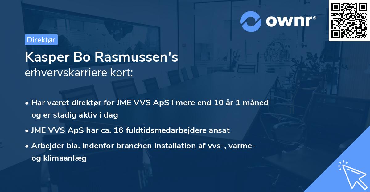 Kasper Bo Rasmussen's erhvervskarriere kort