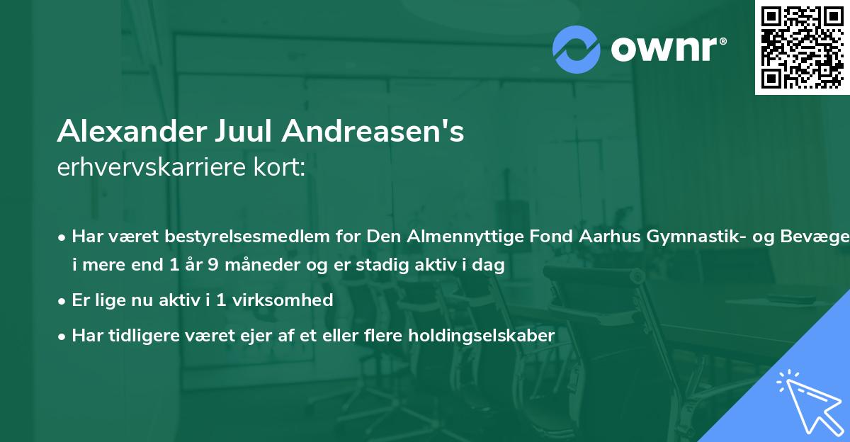 Alexander Juul Andreasen's erhvervskarriere kort