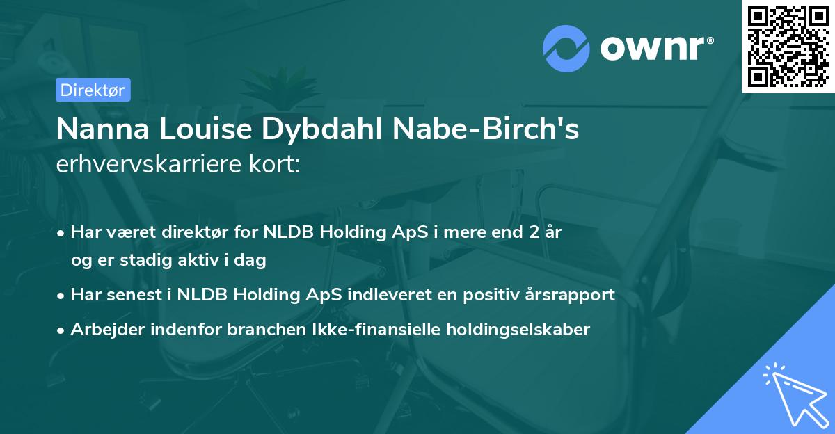 Nanna Louise Dybdahl Nabe-Birch's erhvervskarriere kort