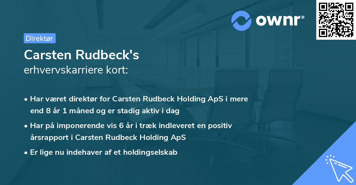 Carsten Rudbeck's erhvervskarriere kort