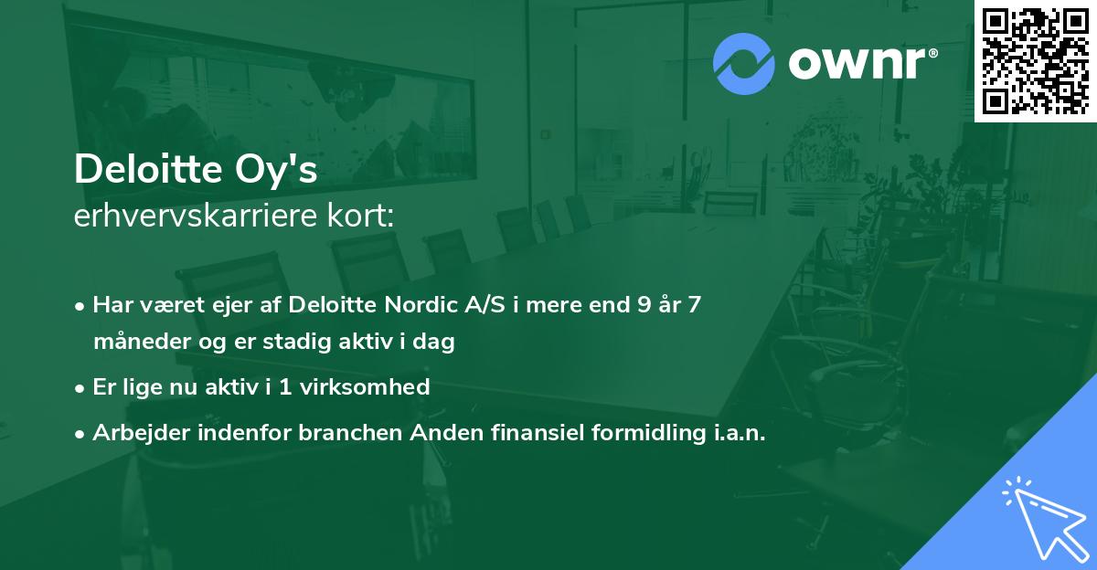 Deloitte Oy's erhvervskarriere kort