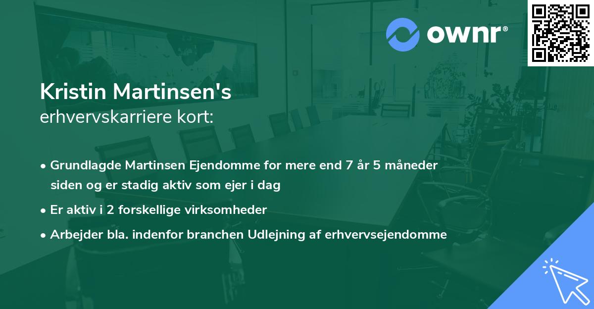Kristin Martinsen's erhvervskarriere kort
