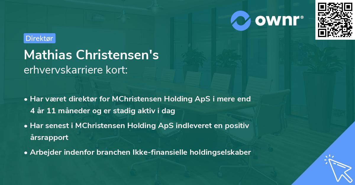 Mathias Christensen's erhvervskarriere kort