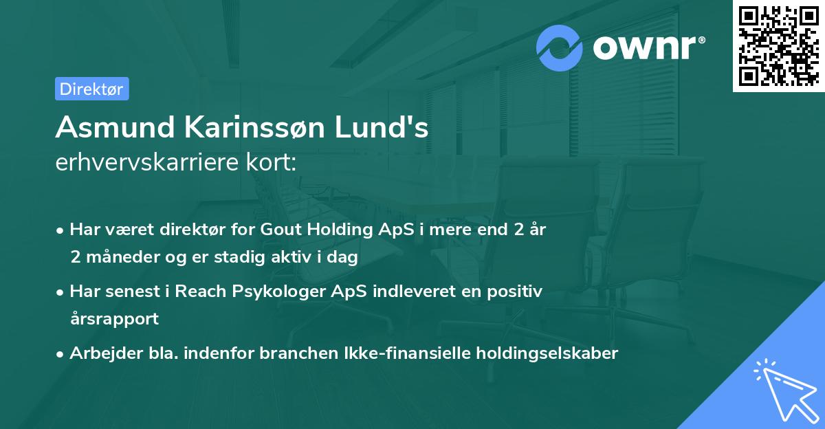 Asmund Karinssøn Lund's erhvervskarriere kort