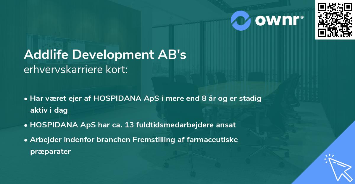 Addlife Development AB's erhvervskarriere kort