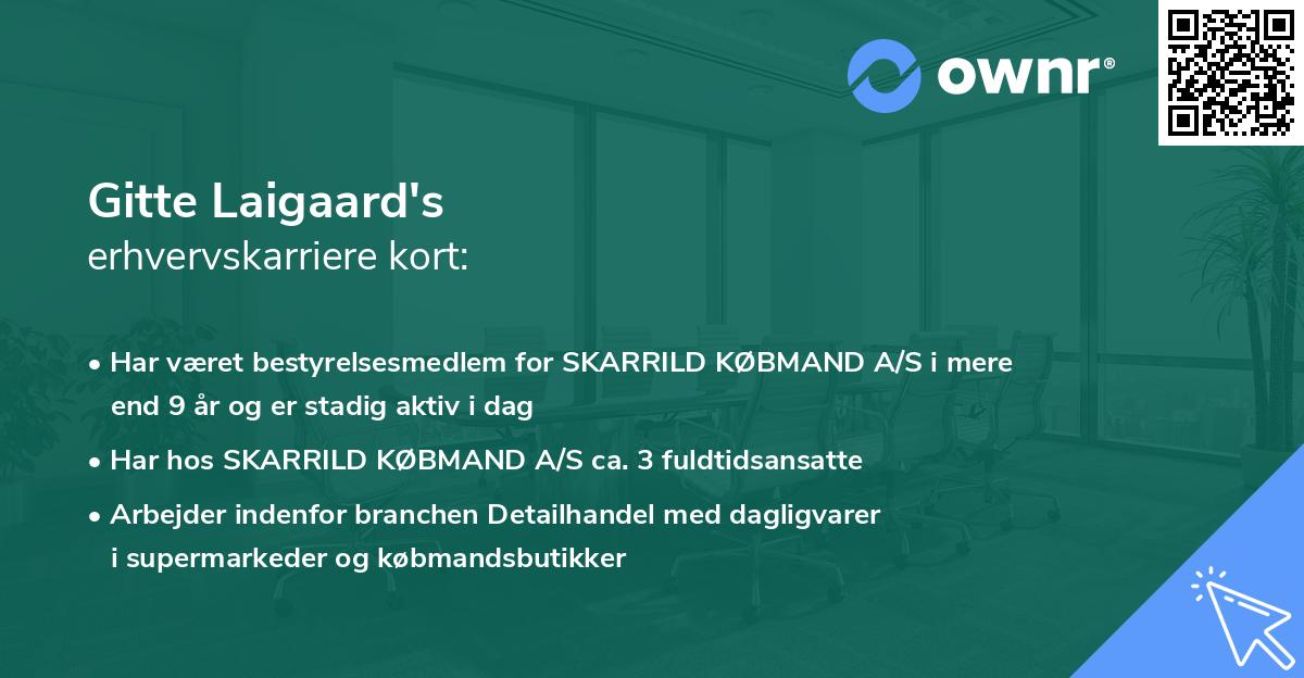 Gitte Laigaard's erhvervskarriere kort