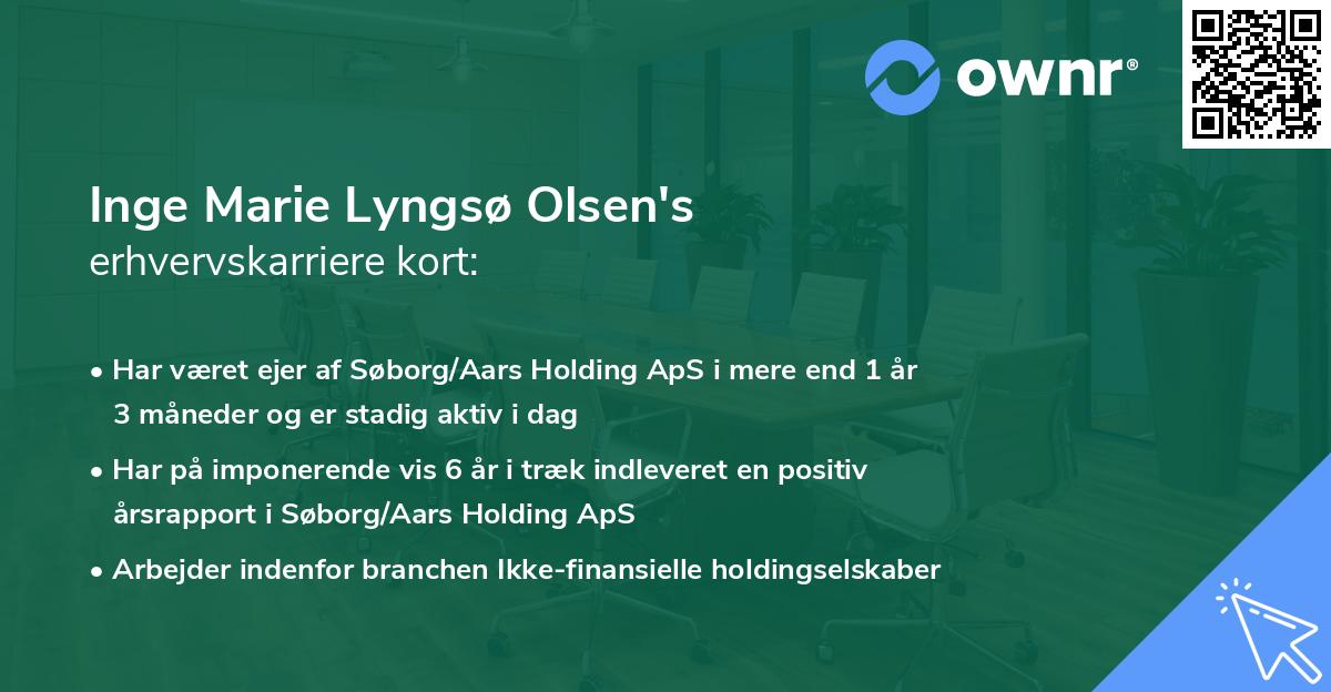 Inge Marie Lyngsø Olsen's erhvervskarriere kort