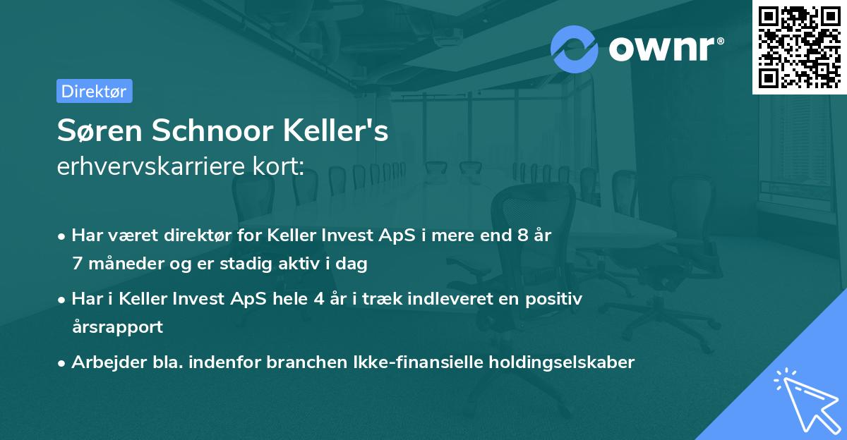 Søren Schnoor Keller's erhvervskarriere kort