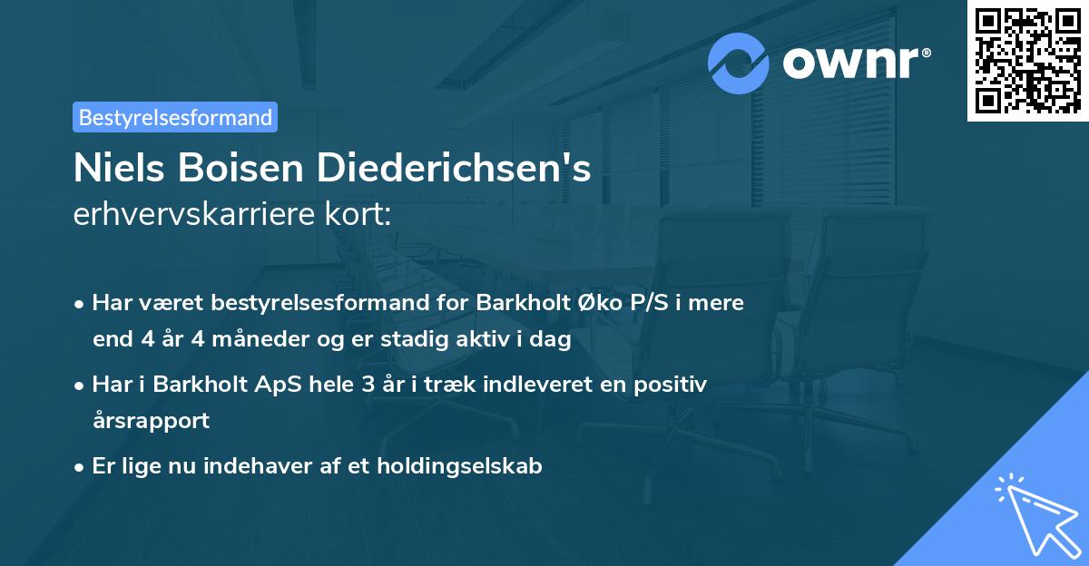 Niels Boisen Diederichsen's erhvervskarriere kort