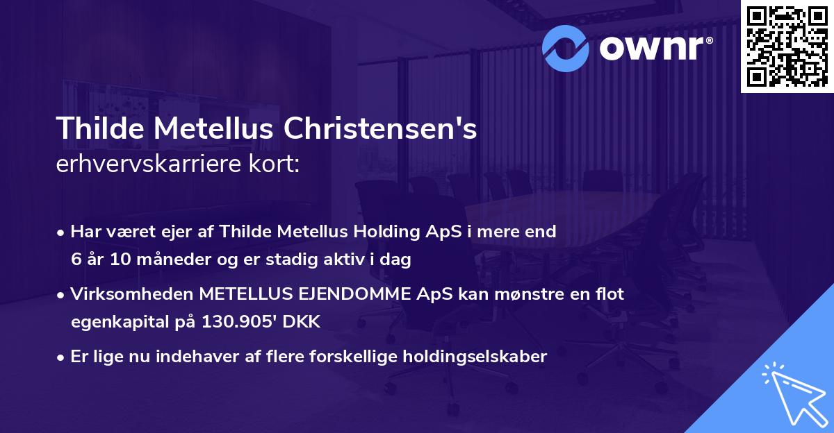 Thilde Metellus Christensen's erhvervskarriere kort