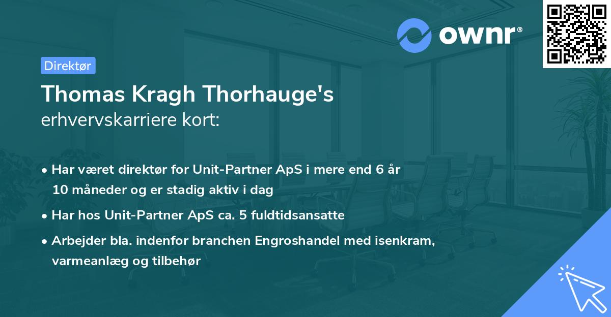 Thomas Kragh Thorhauge's erhvervskarriere kort
