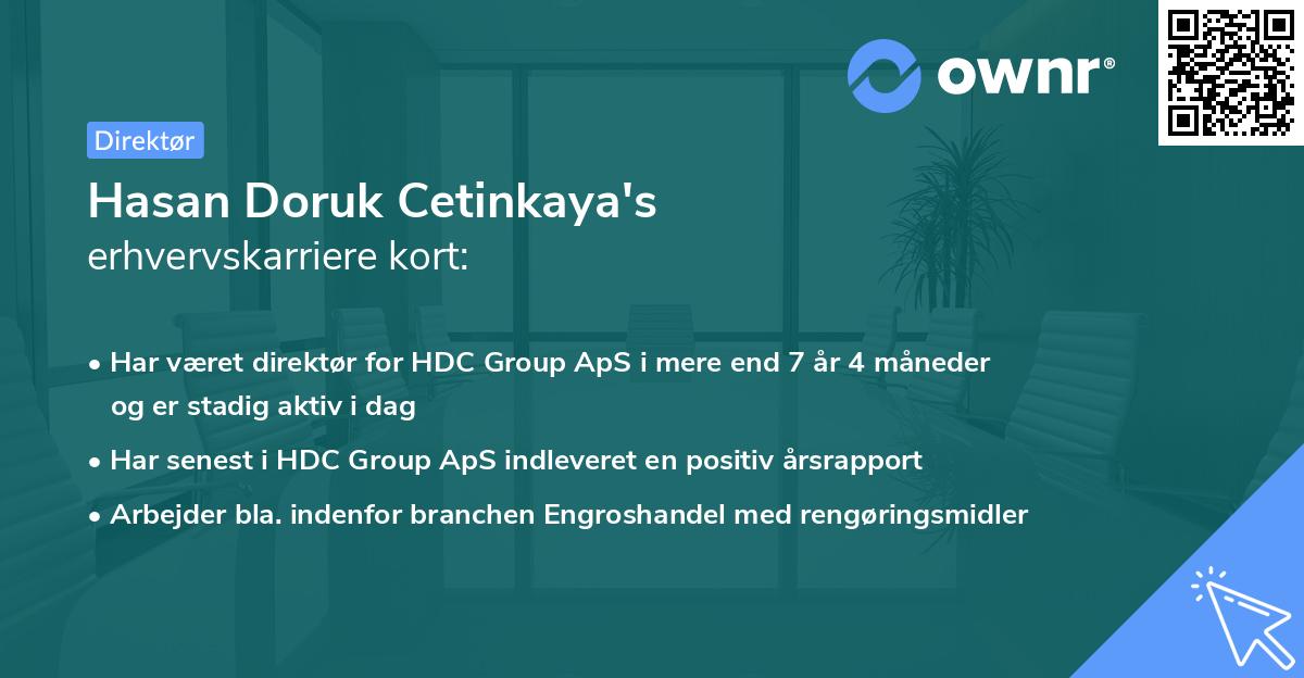 Hasan Doruk Cetinkaya's erhvervskarriere kort