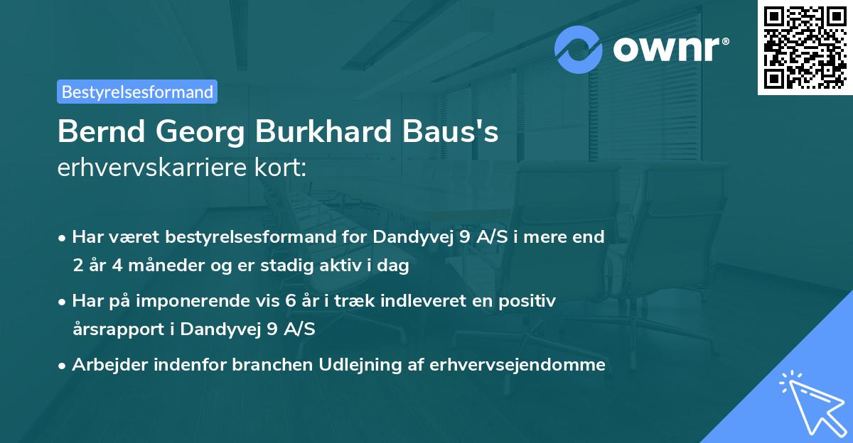 Bernd Georg Burkhard Baus's erhvervskarriere kort
