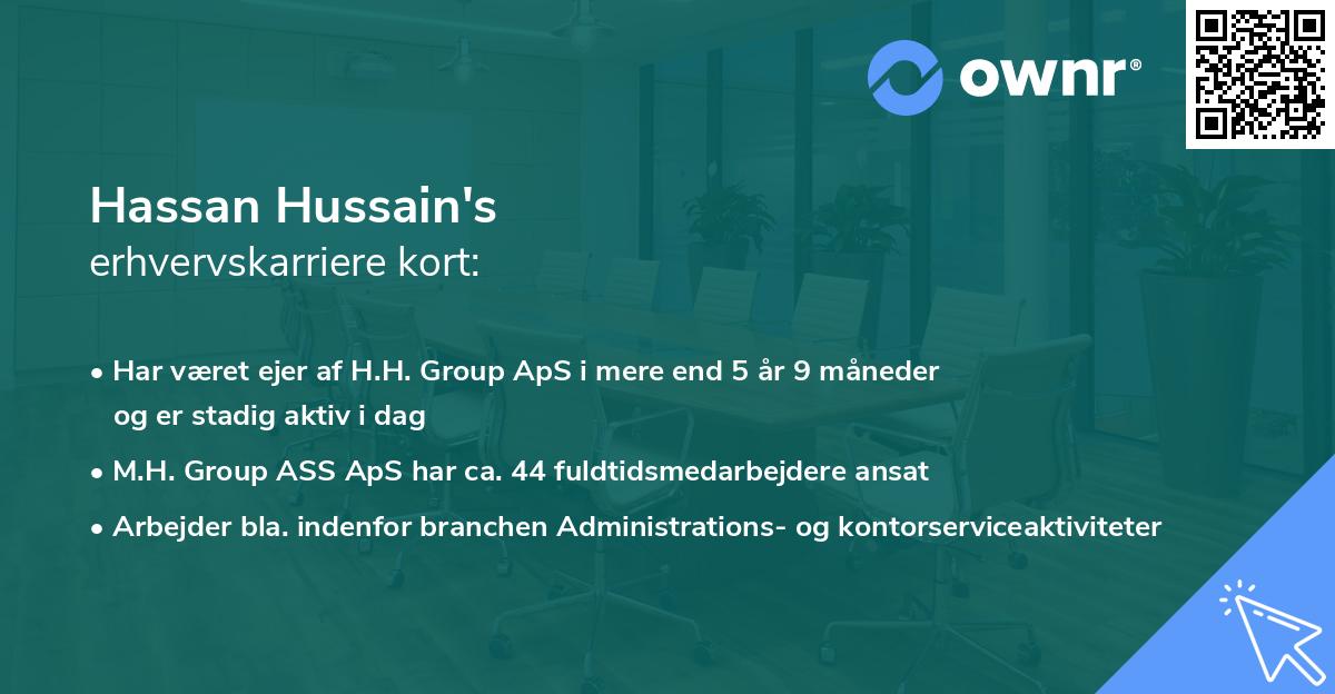 Hassan Hussain's erhvervskarriere kort