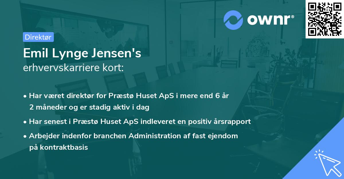 Emil Lynge Jensen's erhvervskarriere kort