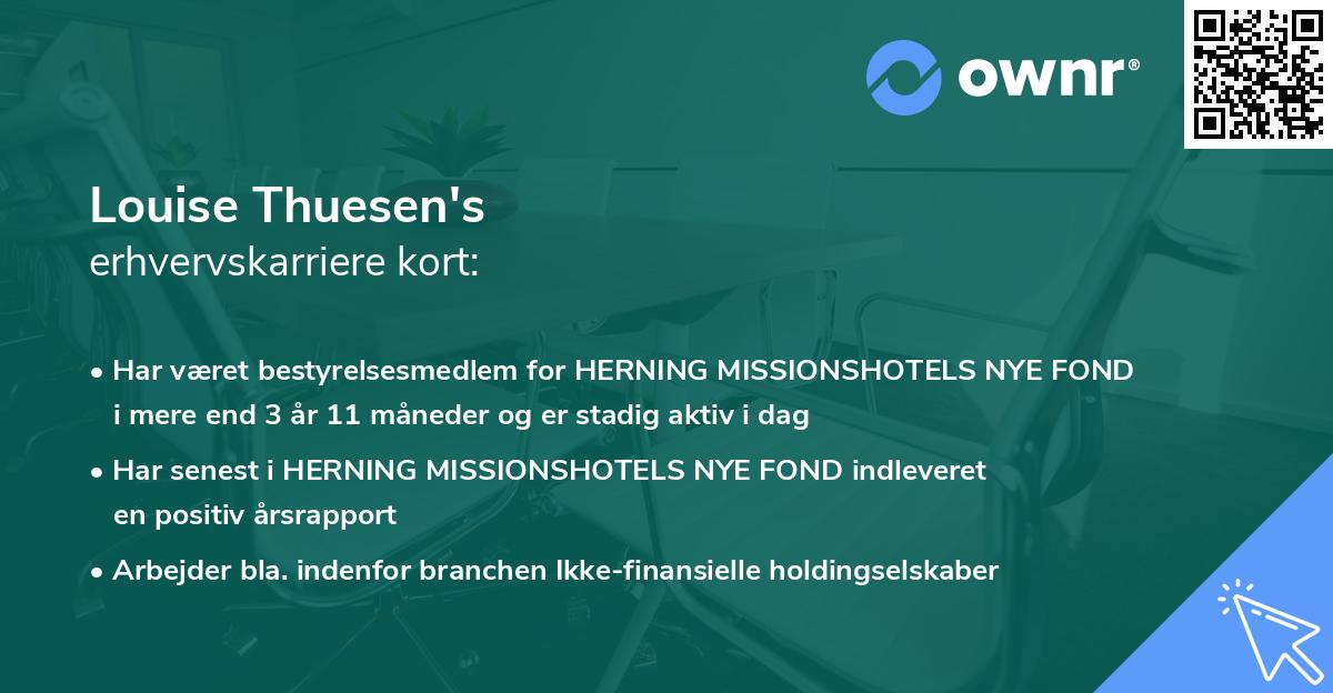 Louise Thuesen's erhvervskarriere kort