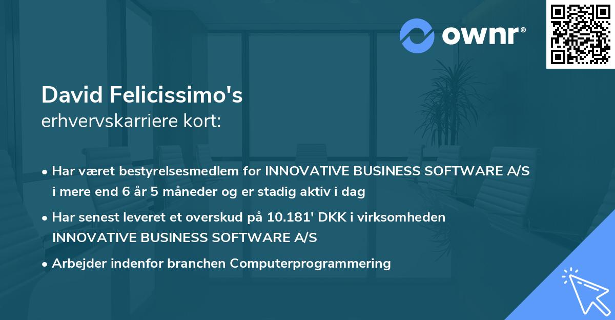 David Felicissimo's erhvervskarriere kort