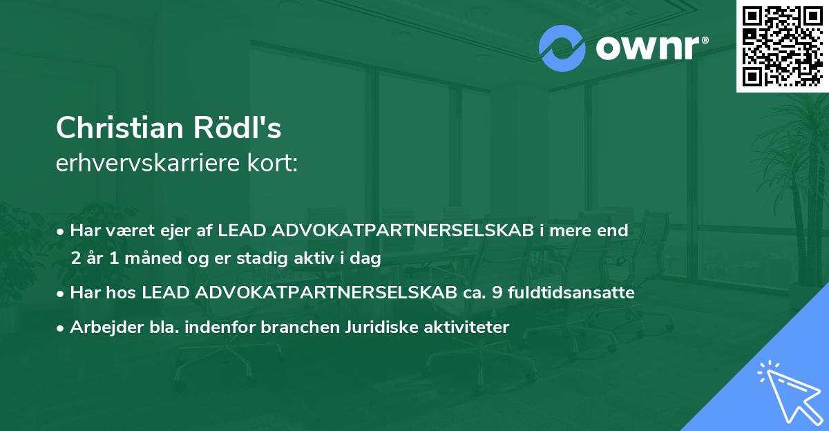 Christian Rödl's erhvervskarriere kort
