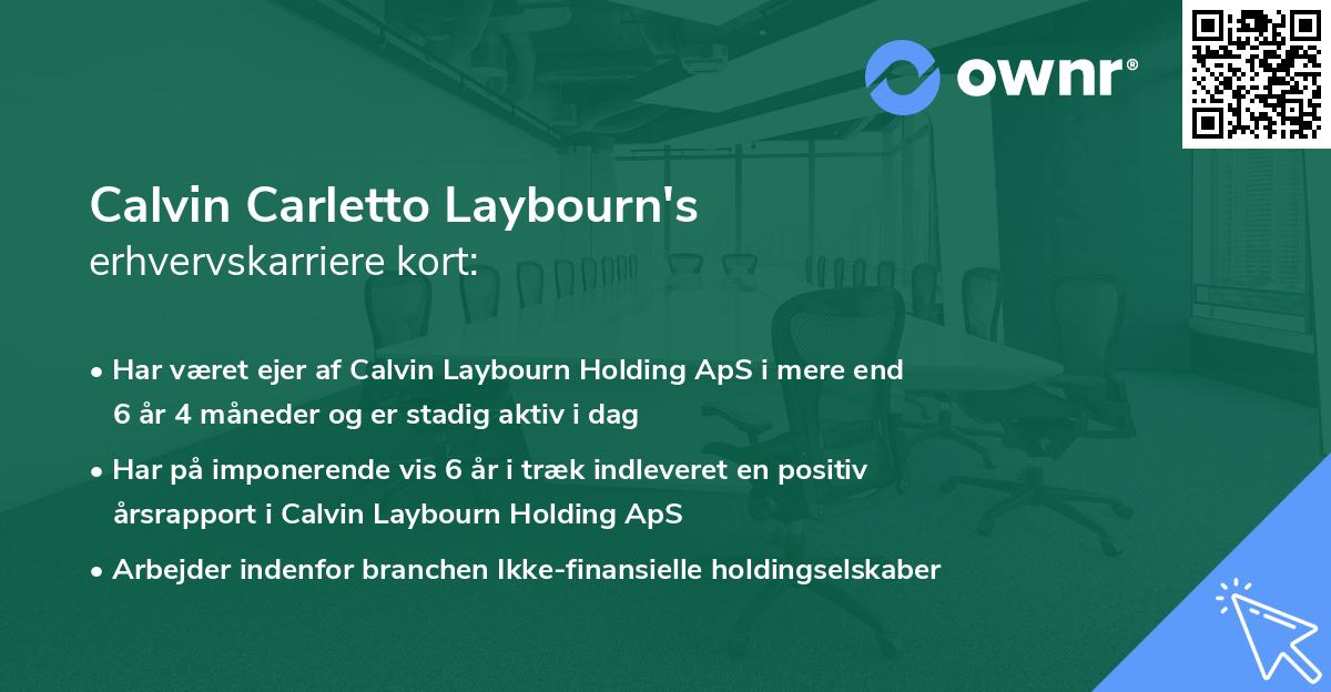 Calvin Carletto Laybourn's erhvervskarriere kort