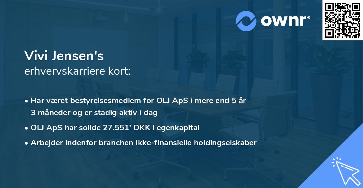 Vivi Jensen's erhvervskarriere kort