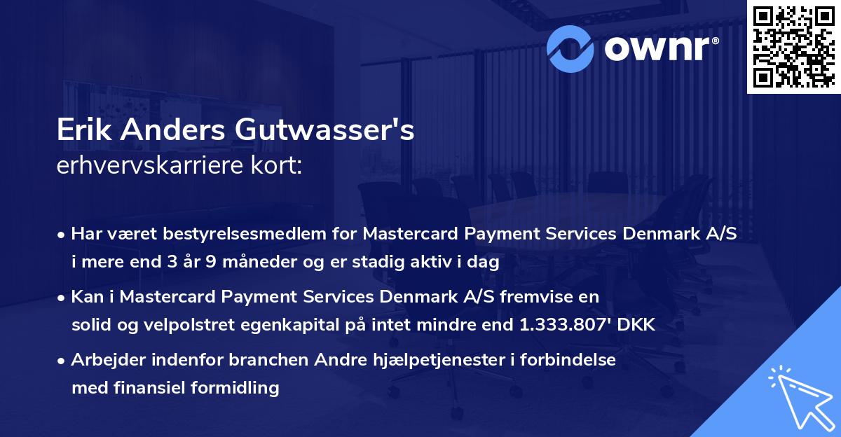 Erik Anders Gutwasser's erhvervskarriere kort