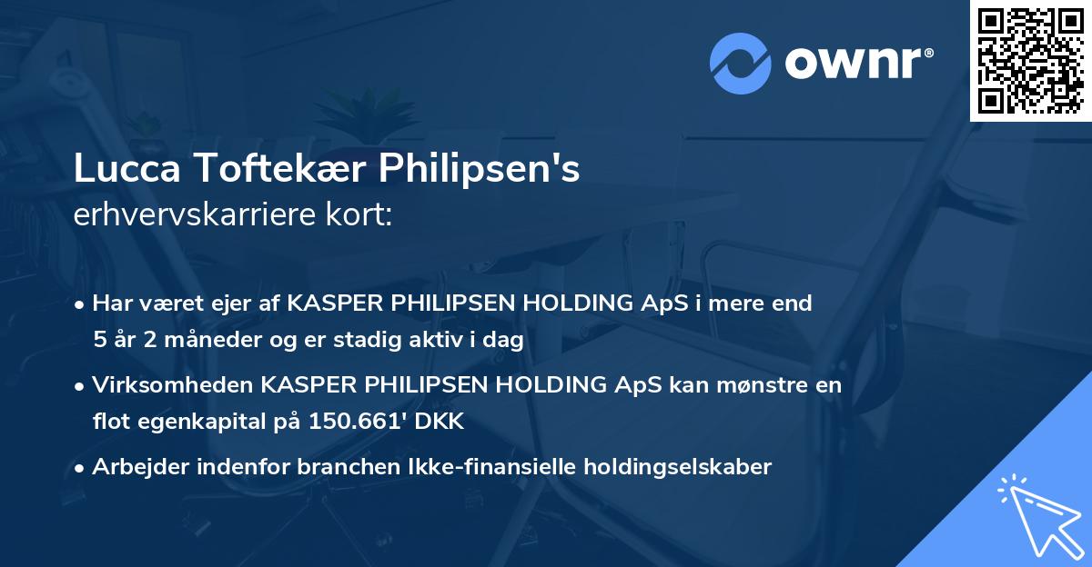 Lucca Toftekær Philipsen's erhvervskarriere kort