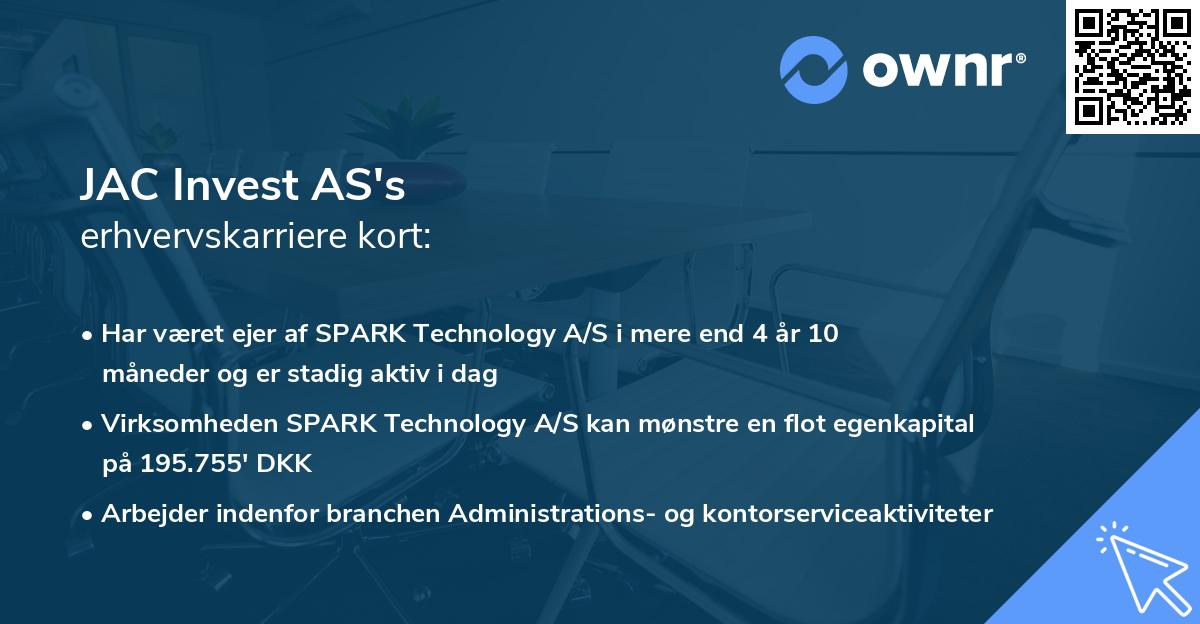 JAC Invest AS's erhvervskarriere kort