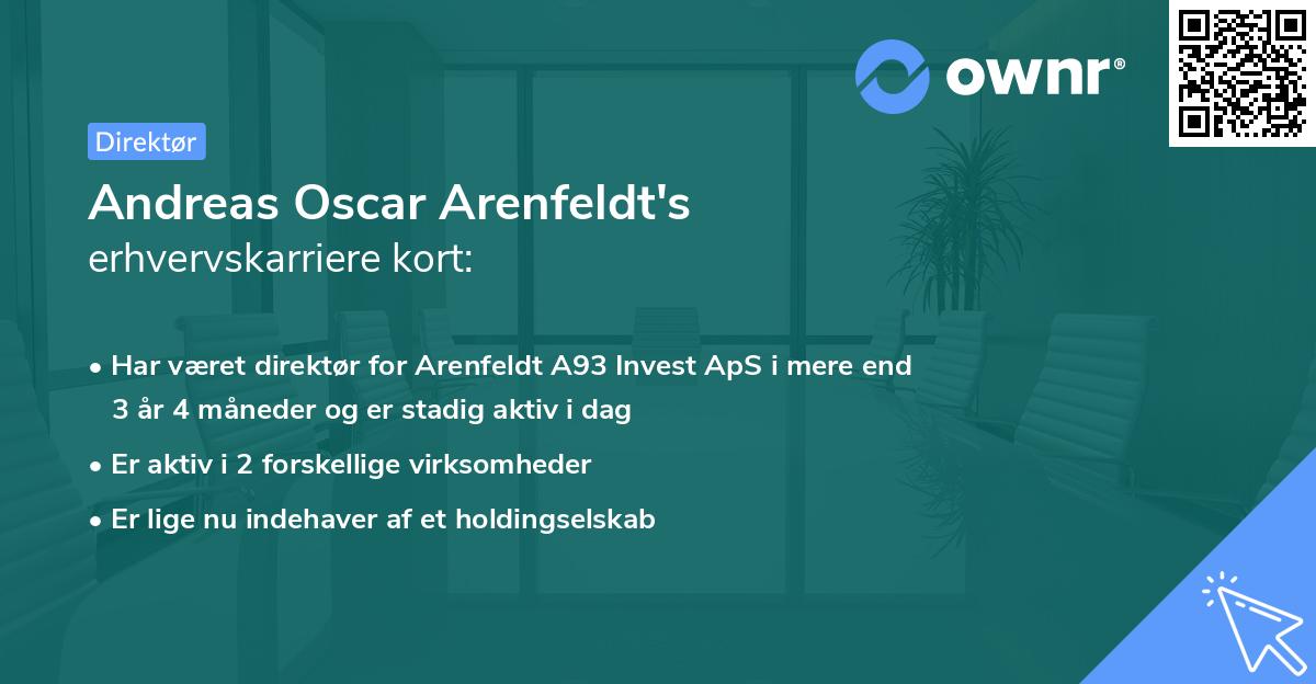 Andreas Oscar Arenfeldt's erhvervskarriere kort