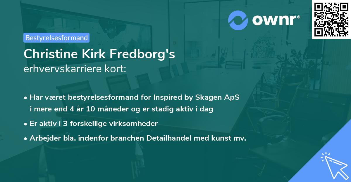 Christine Kirk Fredborg's erhvervskarriere kort