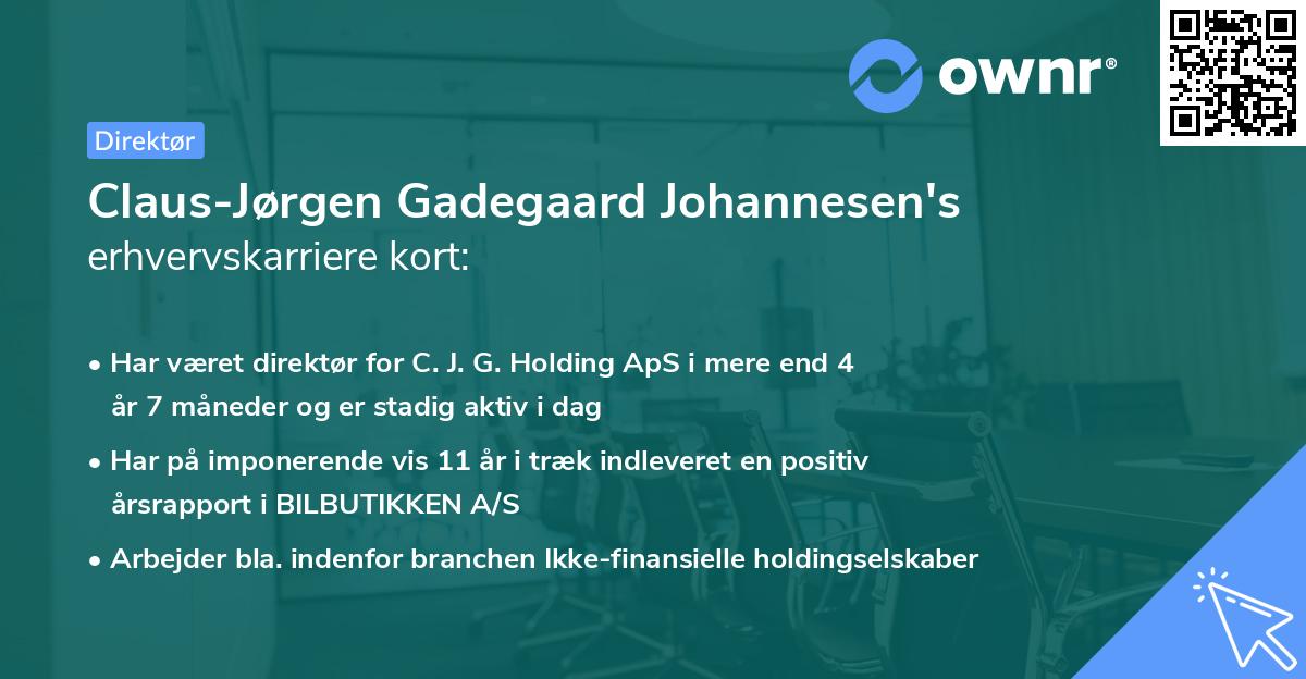 Claus-Jørgen Gadegaard Johannesen's erhvervskarriere kort