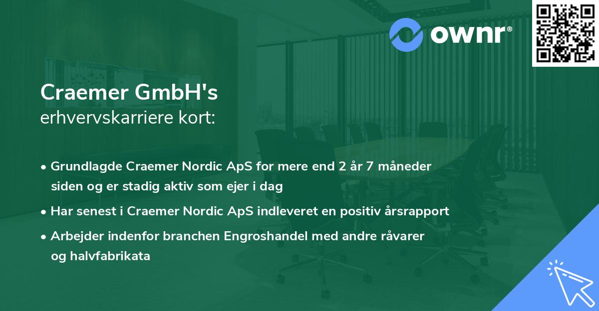 Craemer GmbH's erhvervskarriere kort