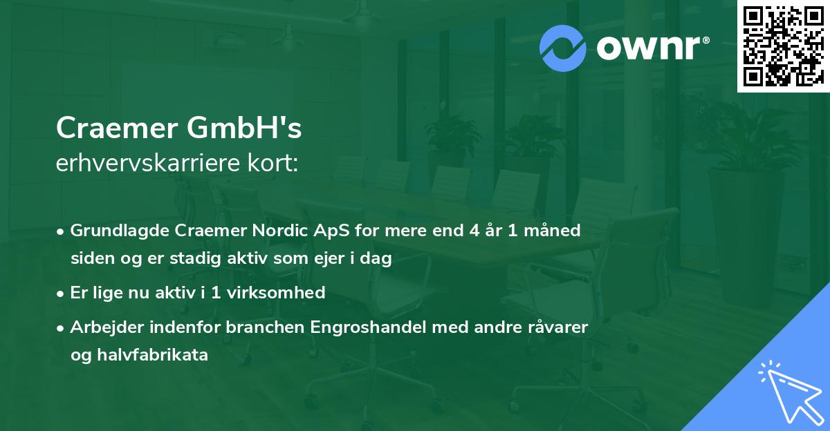 Craemer GmbH's erhvervskarriere kort