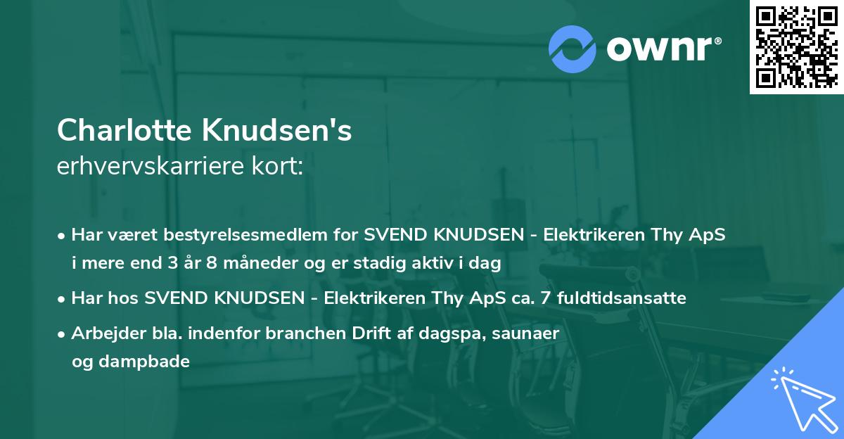 Charlotte Knudsen's erhvervskarriere kort