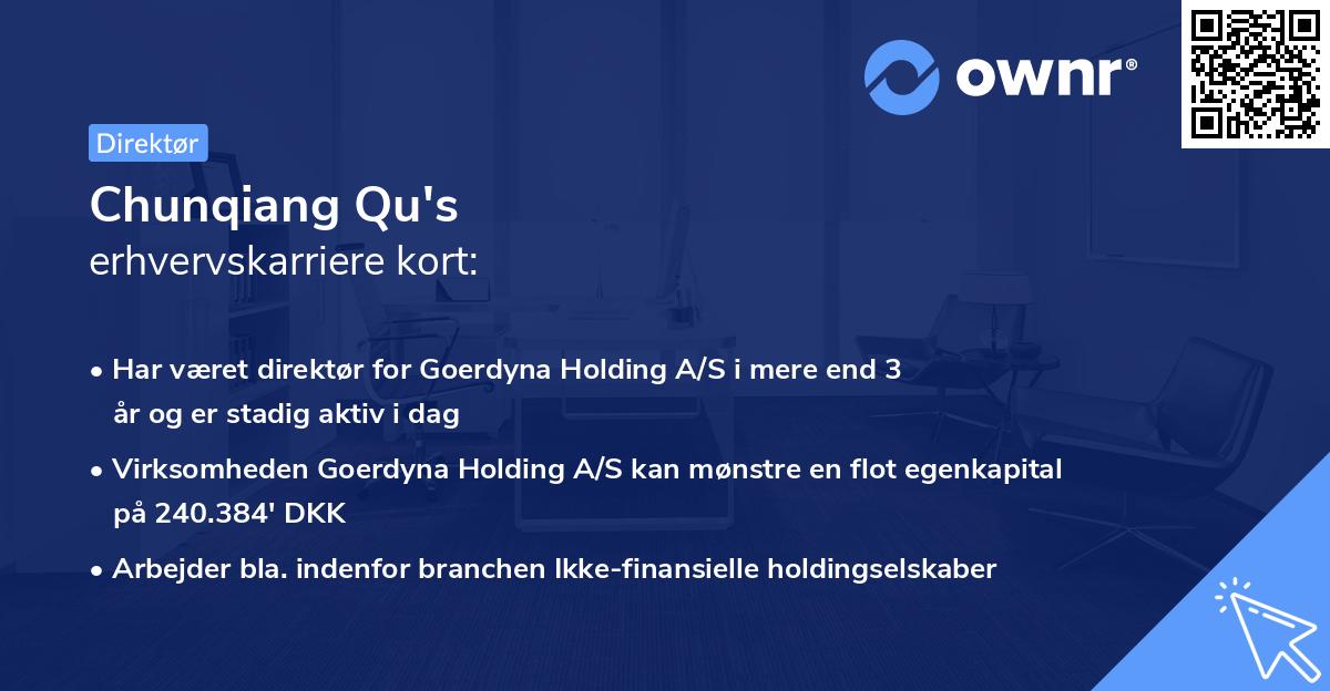 Chunqiang Qu's erhvervskarriere kort