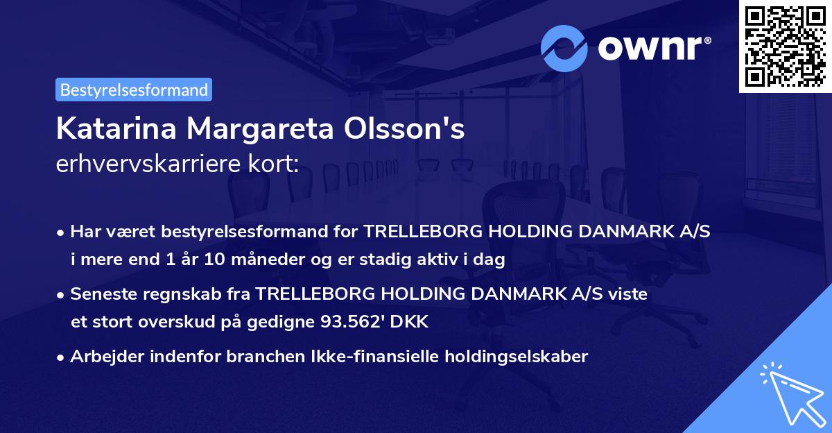 Katarina Margareta Olsson's erhvervskarriere kort