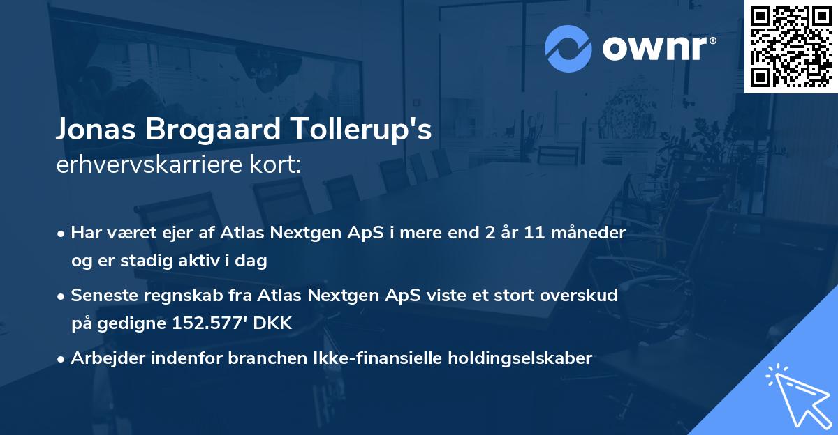 Jonas Brogaard Tollerup's erhvervskarriere kort