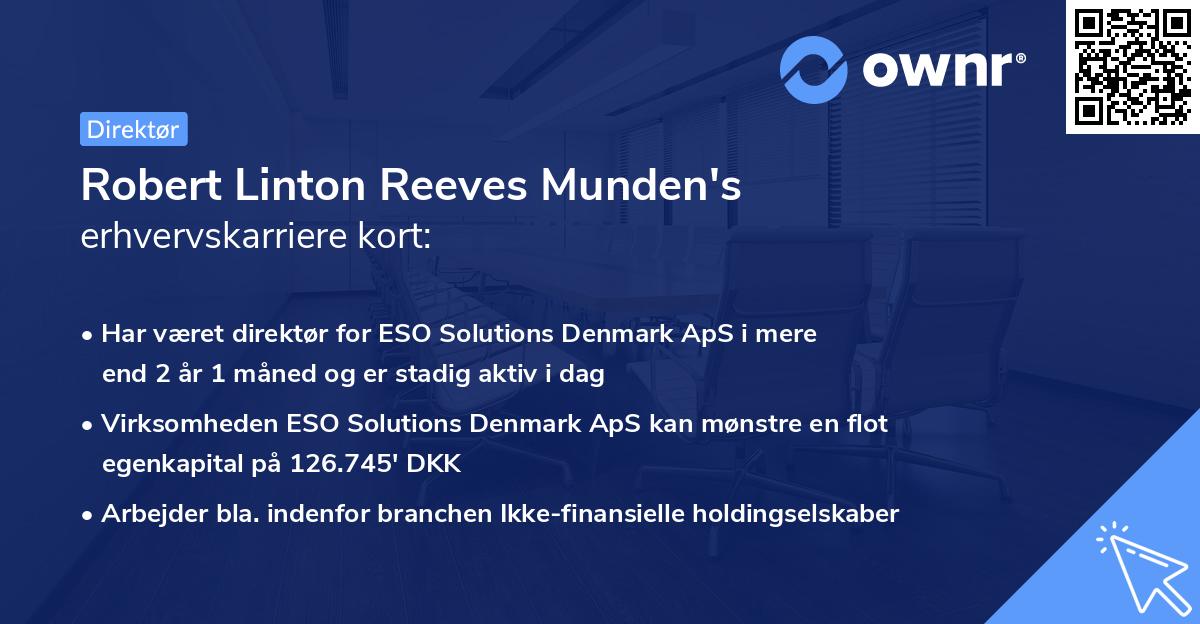 Robert Linton Reeves Munden's erhvervskarriere kort