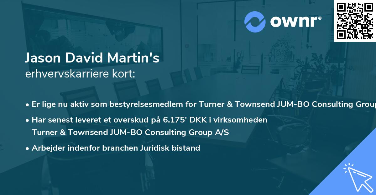 Jason David Martin's erhvervskarriere kort