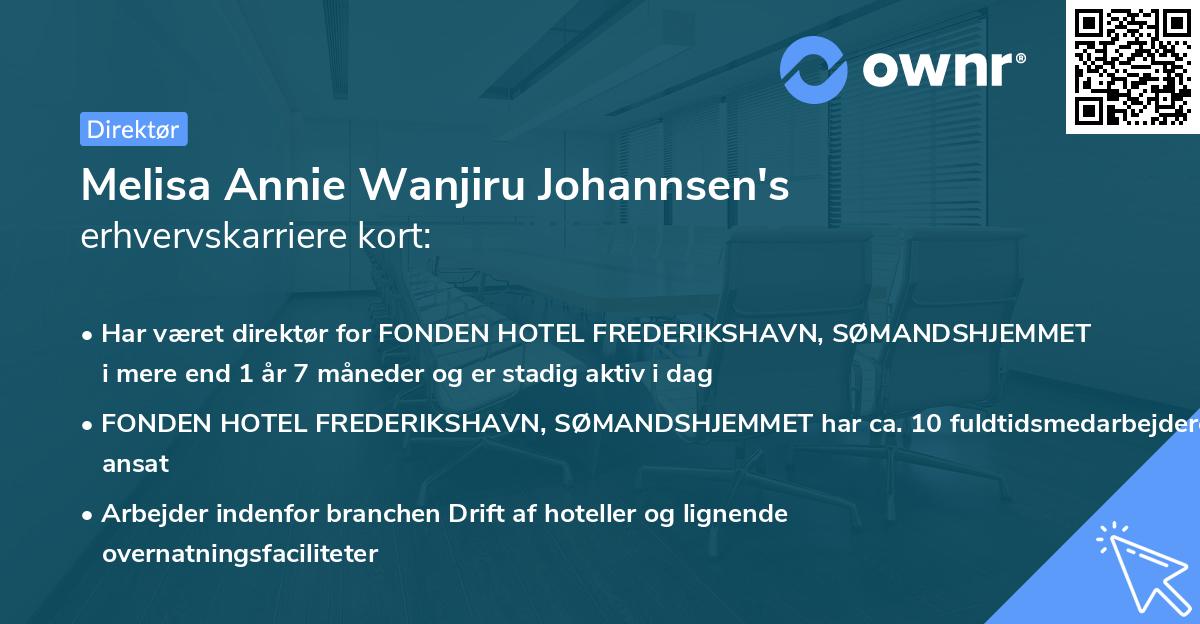 Melisa Annie Wanjiru Johannsen's erhvervskarriere kort
