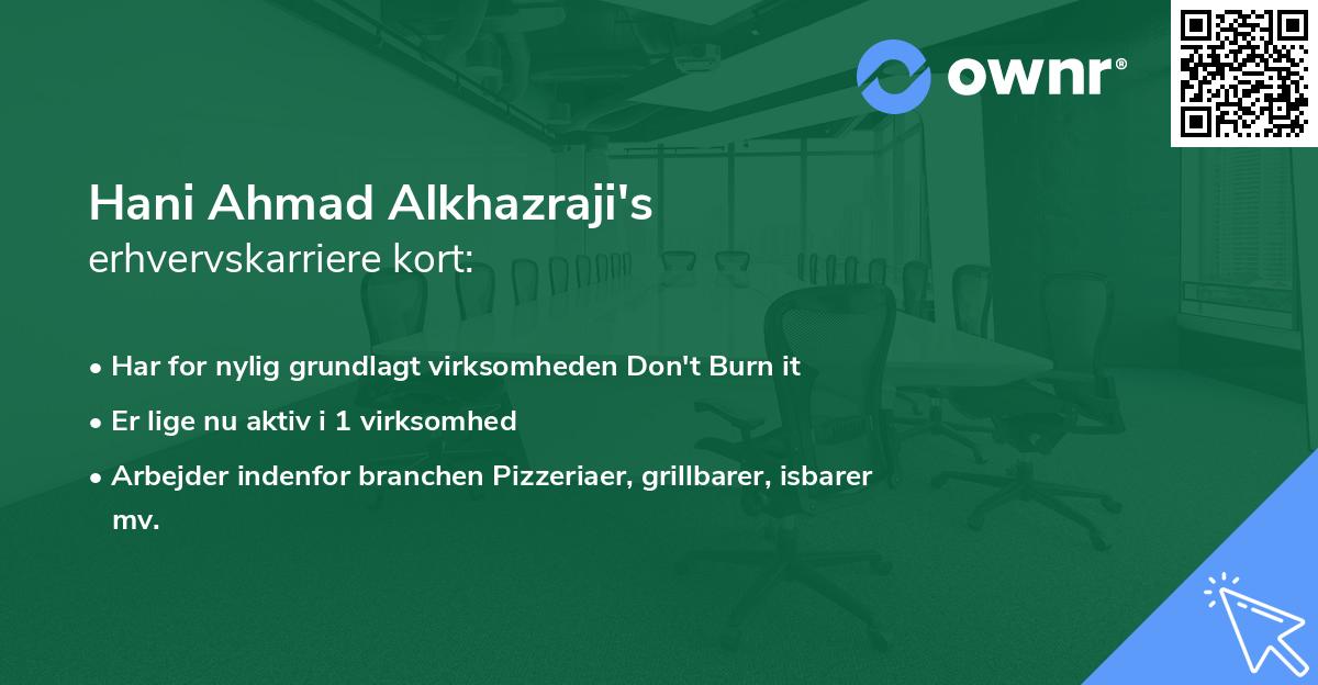 Hani Ahmad Alkhazraji's erhvervskarriere kort