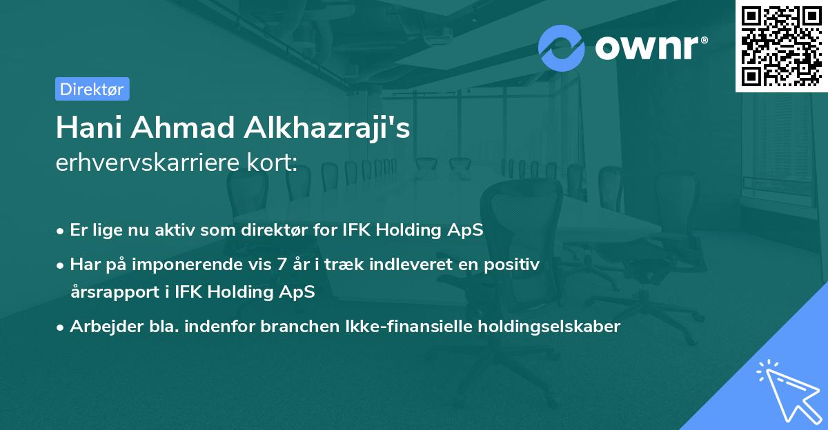 Hani Ahmad Alkhazraji's erhvervskarriere kort