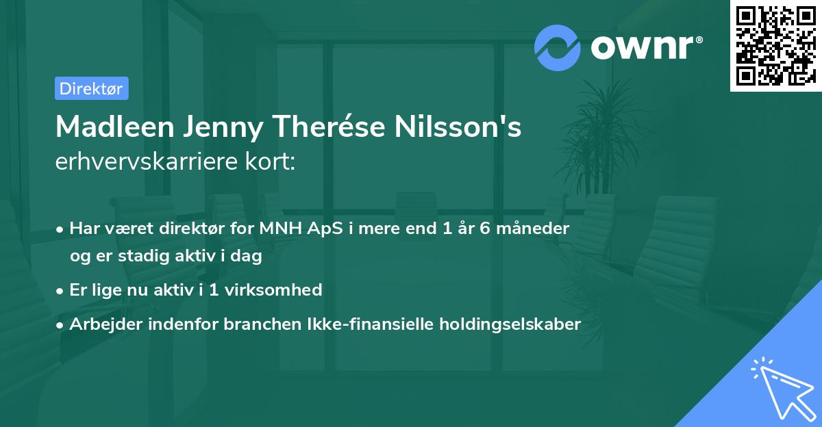 Madleen Jenny Therése Nilsson's erhvervskarriere kort