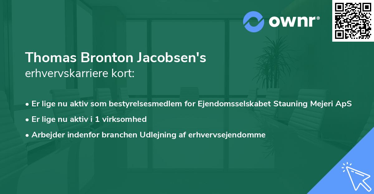 Thomas Bronton Jacobsen's erhvervskarriere kort