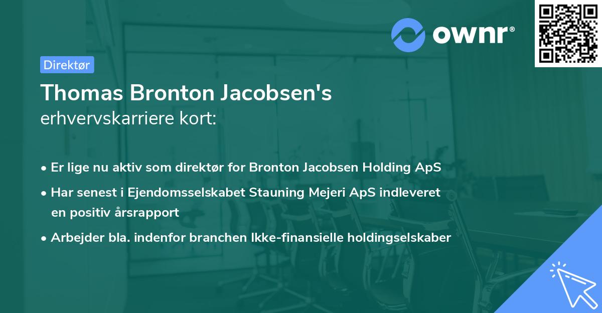 Thomas Bronton Jacobsen's erhvervskarriere kort