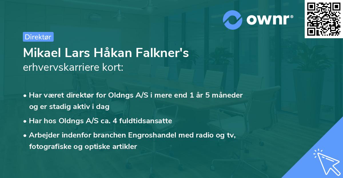 Mikael Lars Håkan Falkner's erhvervskarriere kort