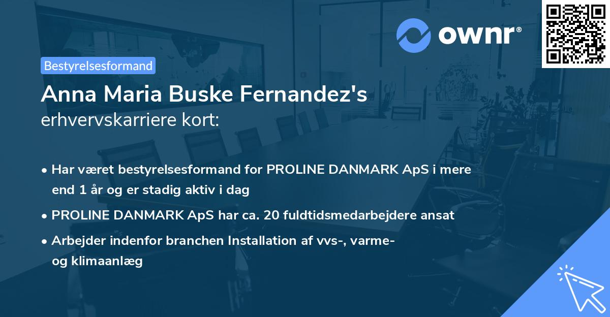 Anna Maria Buske Fernandez's erhvervskarriere kort